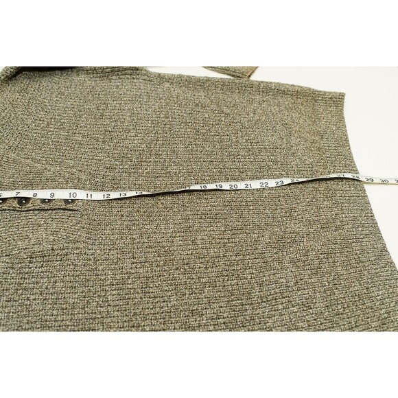 Vintage Eddie Bauer Sweater Mens L Brown Chunky Knit Henley FLAW - Picture 8 of 8